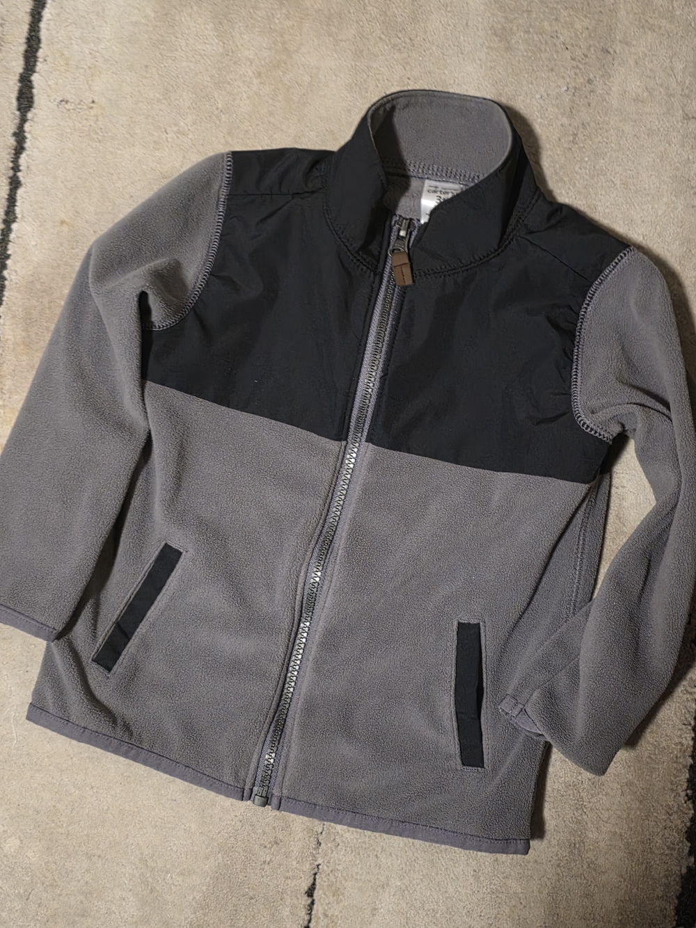 Kids Gray Fleece Jacket with Black Yoke - Brand Unspecified